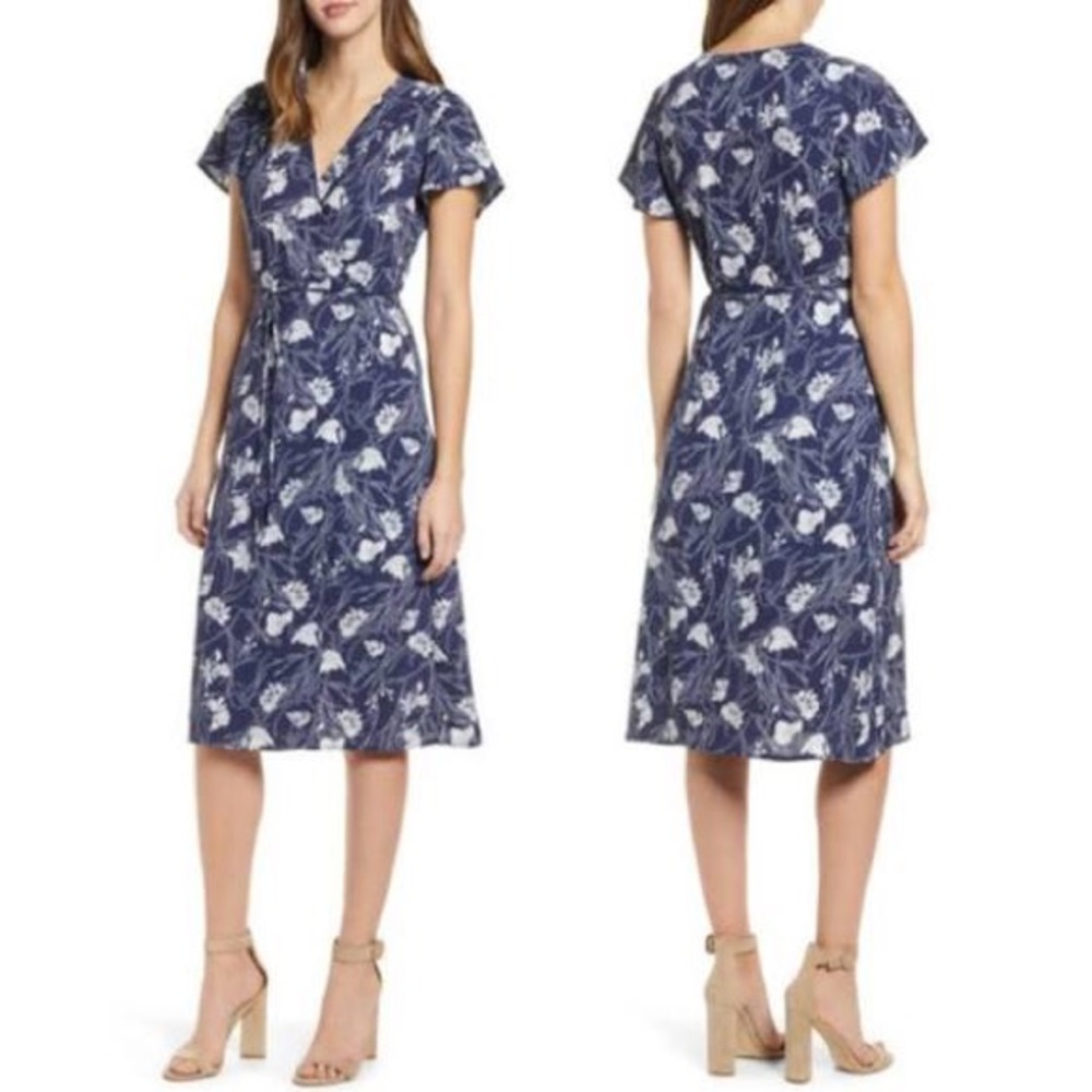 Leith floral print wrap dress